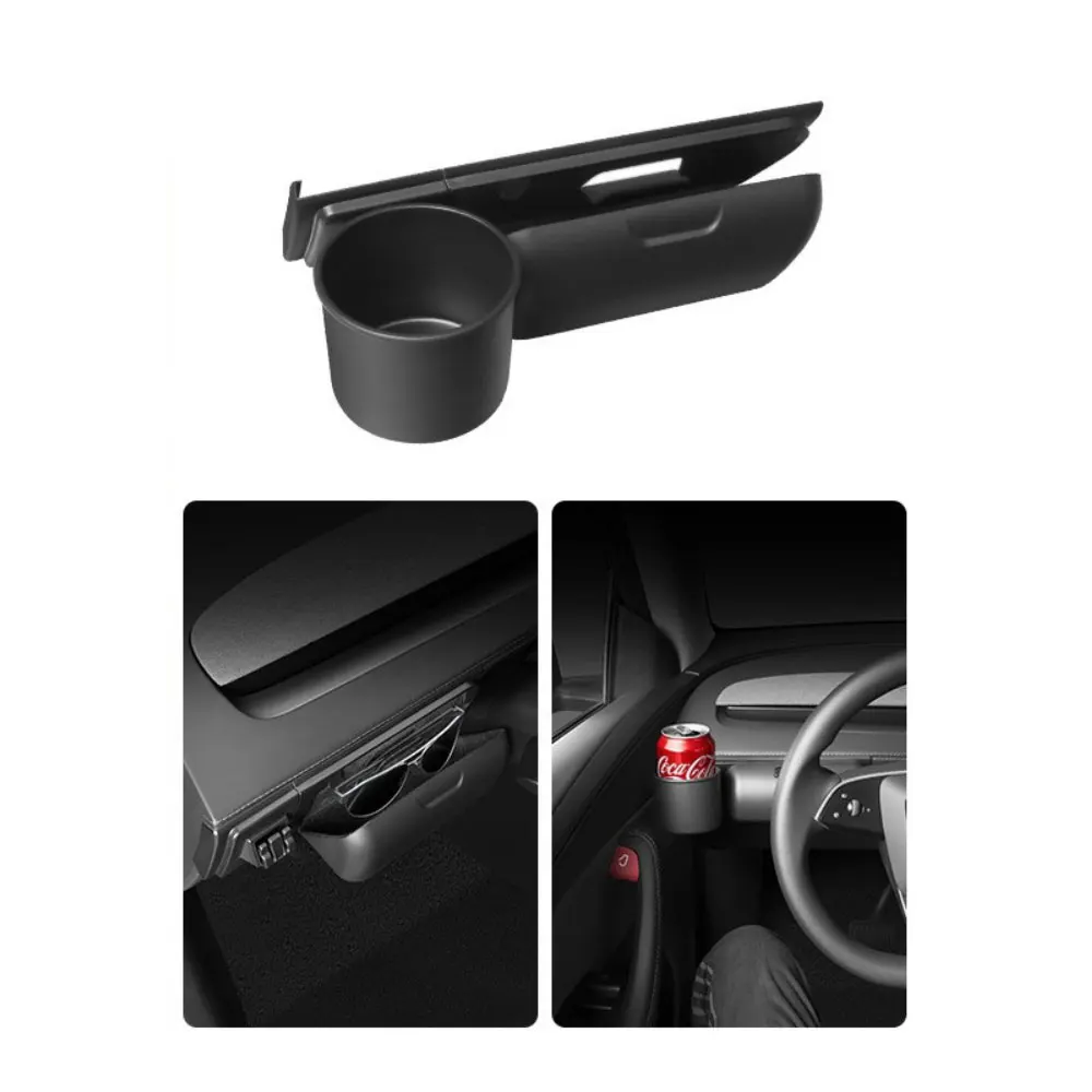 WateCup Holder Dashboard Car Sunglasses Case 2-in-1 Beverage Cup Tray Storage Organizer For Tesla Model Y/YL Juniper 2025 2026