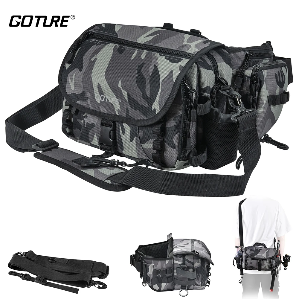 Goture 900D Fishing Bag Waterproof Durable Multifunction Fishing Tackle Bag Comfortable Portable Bags for Hunting Hiking Camping