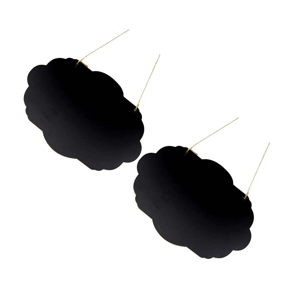 

2 pcs Double-Sided Cloud Shape Wooden Blackboard Hanging Lanyard Design For Wall Door Window Decor Notes Display Boards Odorless