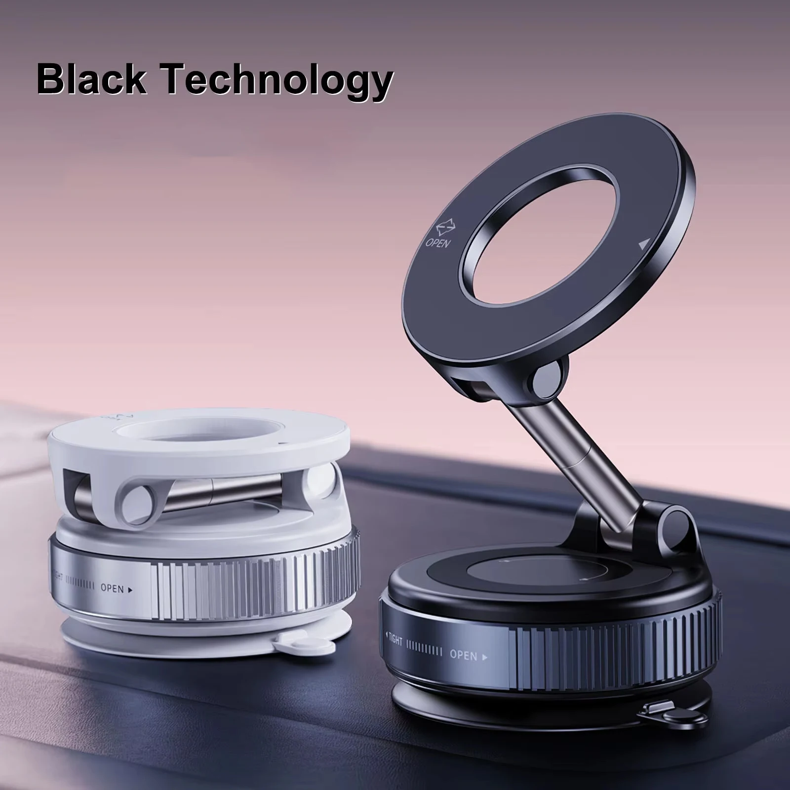 360 °   Suporte Magnético Ajustável para Celular com Ventosa Forte, Design Dobrável para Mesa, Banheiro e Uso Universal