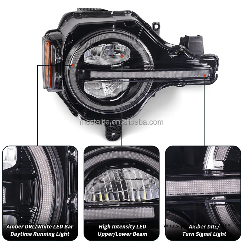 New Design Headlights LED Welcome Light Headlights Daytime Running Lights for Ford Bronco Accessories