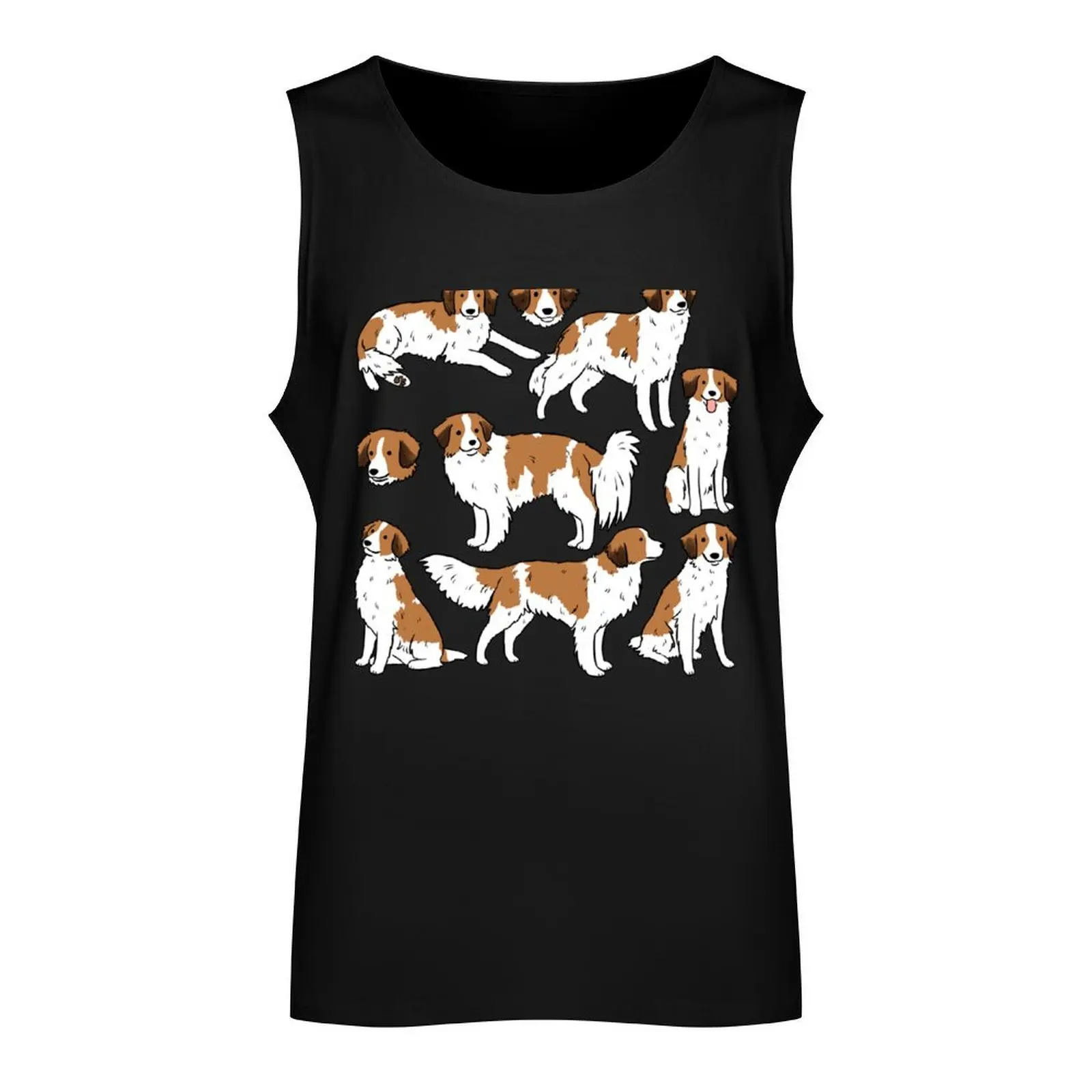 Kooiker -nederlandse kooikerhondjes- dog cute pattern Tank Top Men's sleeveless t-shirt T-shirt Men's gym