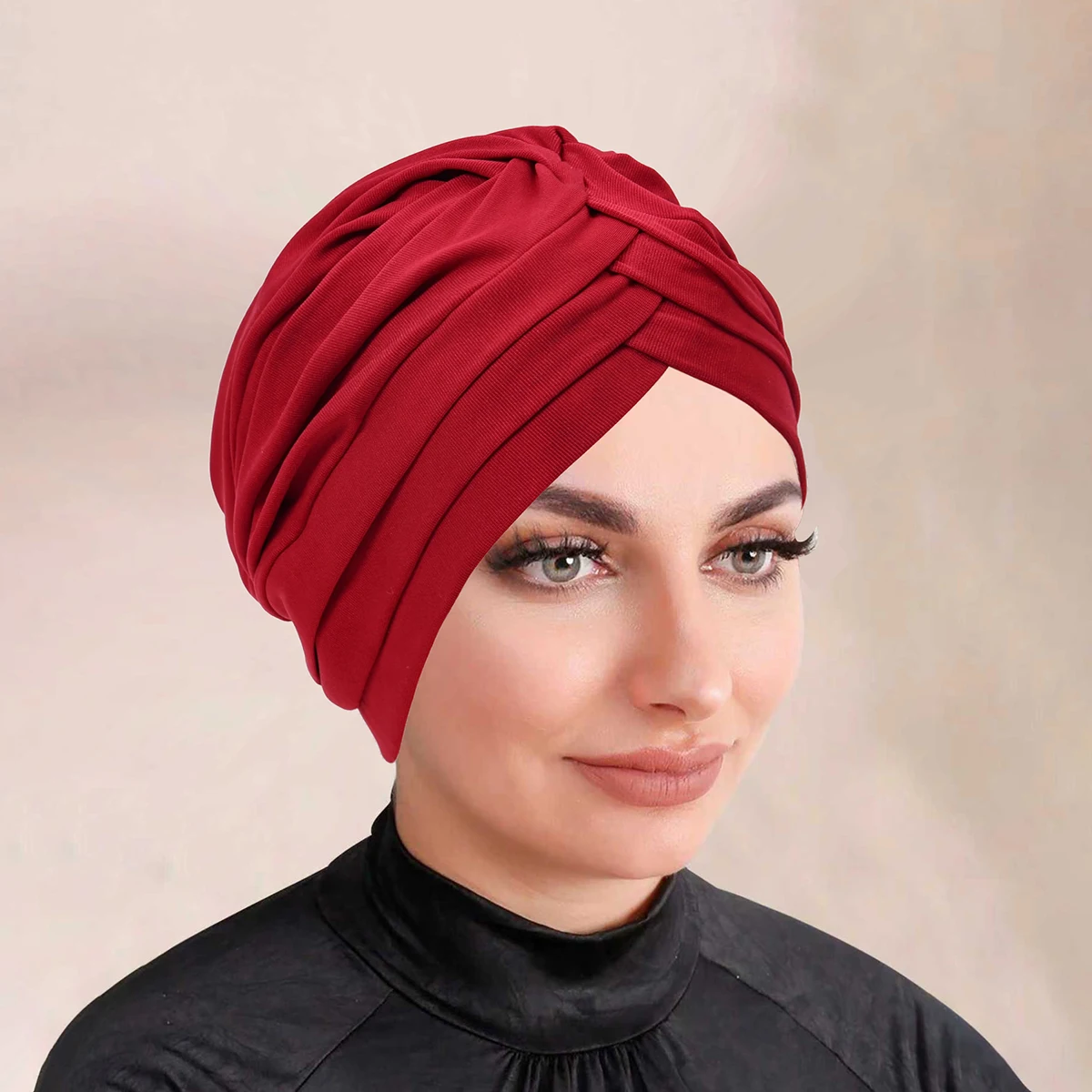 Hidżaby damskie na czoło, miękkie, elastyczne, chusty na głowę, opaski, czapki, indyjskie kapelusze, muzułmańskie nakrycia głowy, akcesoria do włosów dla kobiet