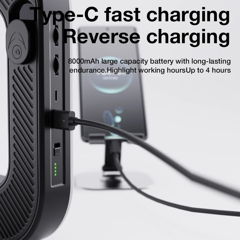 المحمولة 20 واط مصباح مصمم على شكل حلقة الهاتف الخليوي يده استقرار بناء في 8000 مللي أمبير بطارية قابلة للشحن صورة شخصية الفيديو الضوئي للهواتف الذكية