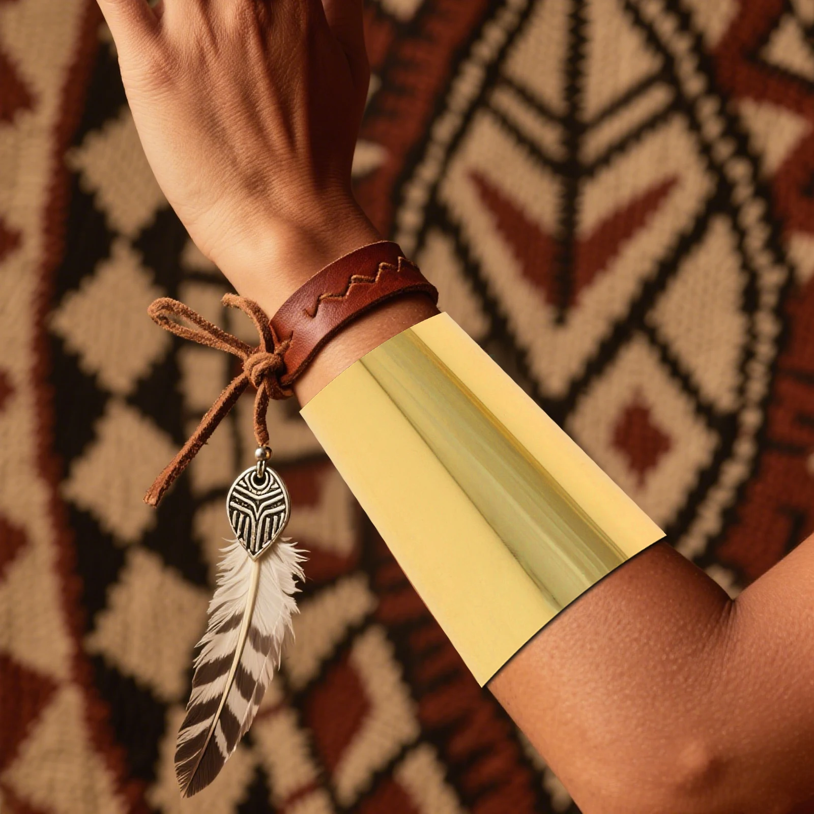 

Durable Golden Metal Armlet Exquisite Design Wrist Decoration for Men Women Stand Out in Crowd Stylish Accessory