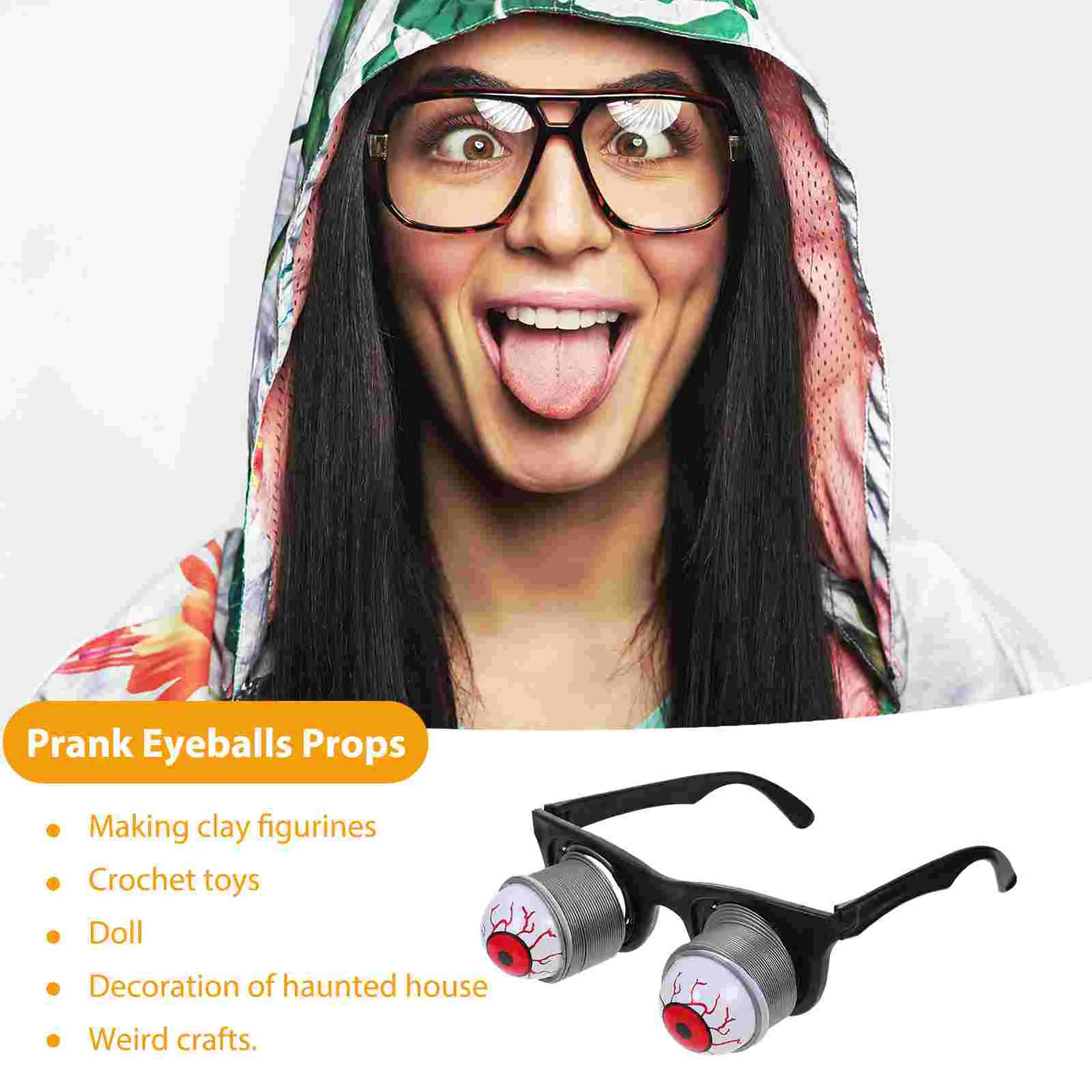 2 uds. Gafas de primavera para Halloween, gafas de plástico divertidas con forma de globo ocular falso para niños