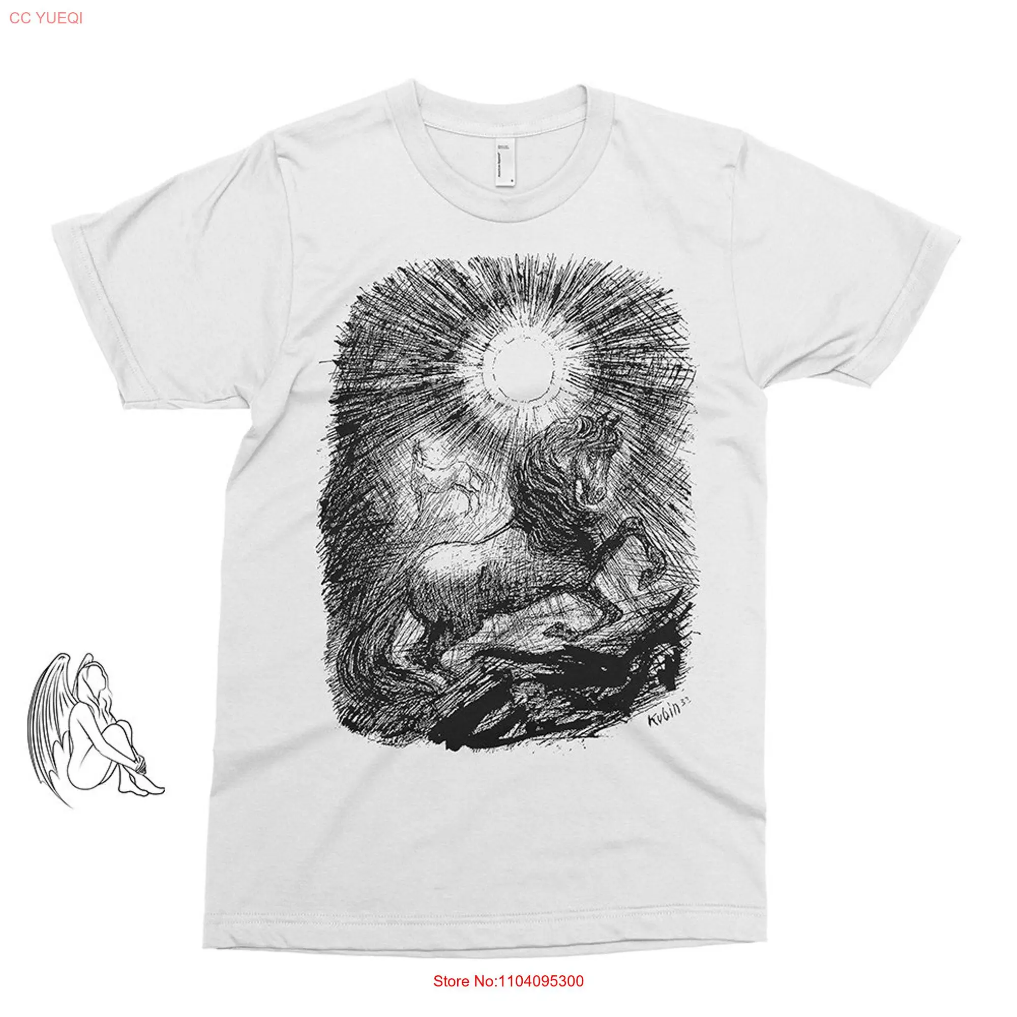 Horse and Sun Alfred Kubin T shirt Artist Art Illustration Walter Crane Munch Kokoschka Klinger Cute