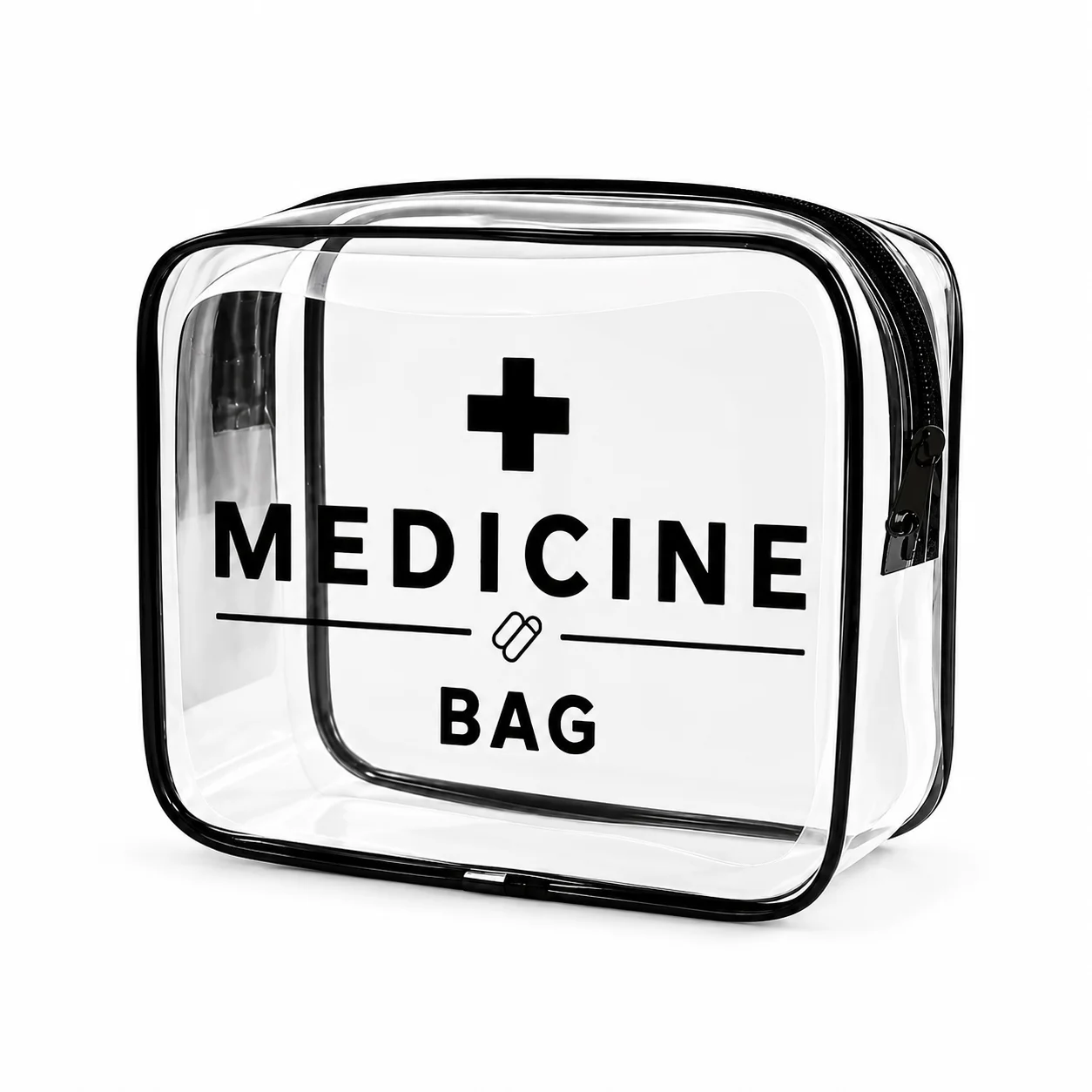 Clear Medicine Bag Portable Transparent First Aid Organizer Large Capacity Zipper Storage Case for Travel Home Emergency