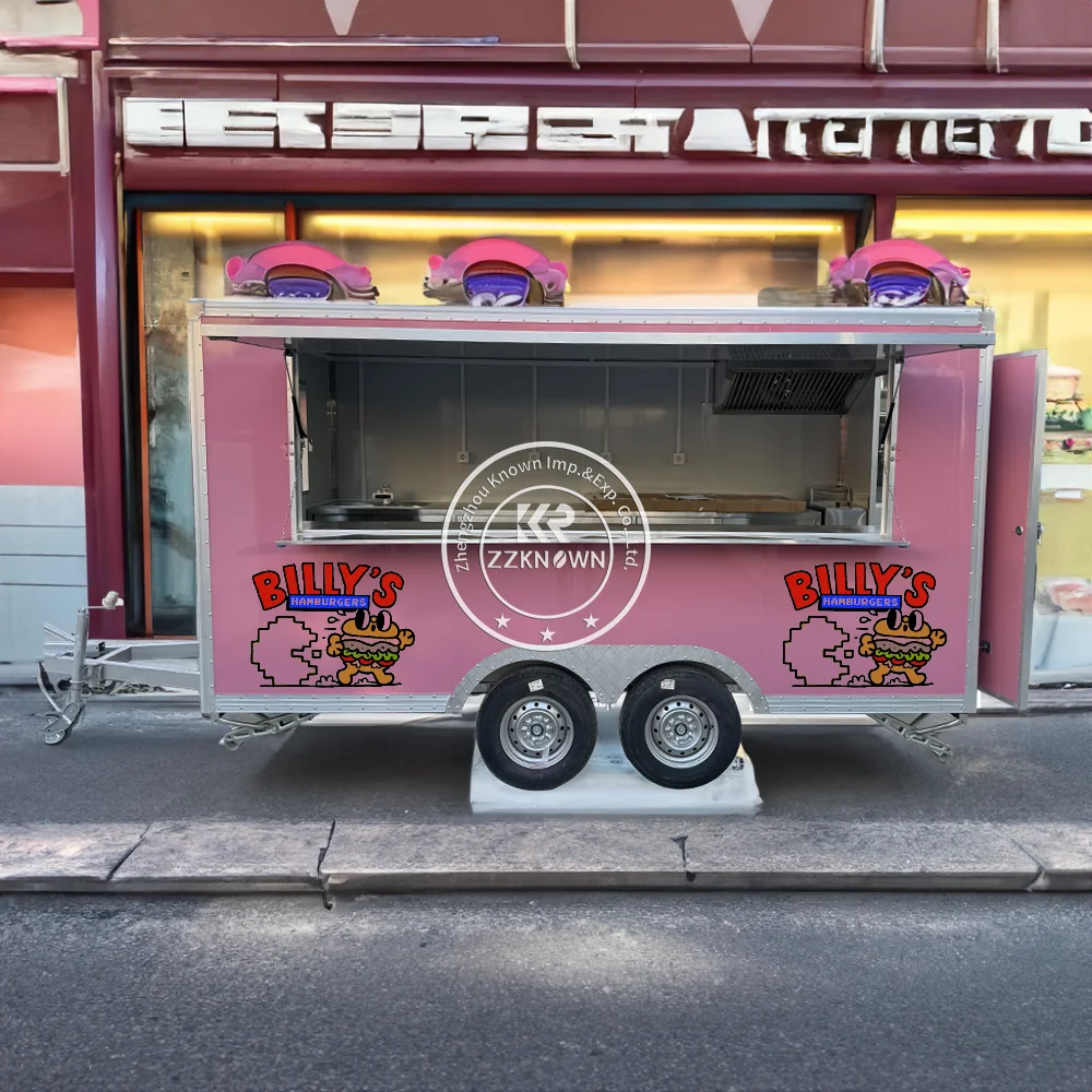 Hot Dog Snack Food Truck Kiosk Mobile Street Kitchen Cart Factory Price CE DOT Concession Catering Food Trailer