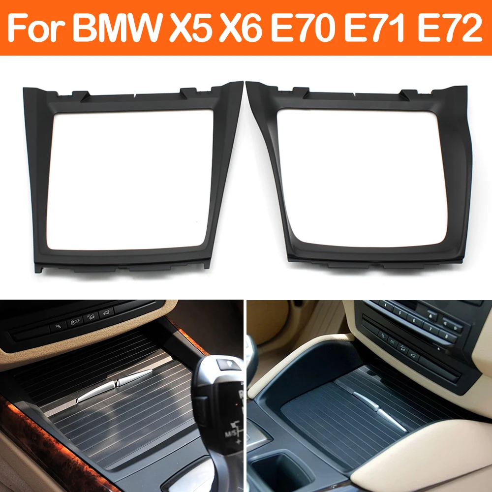 

Car Front Center Console Panel Cover Water Cup Holder Decorative Panel Bezel For BMW X5 X6 E70 E71 E72 51166956756 51169129401