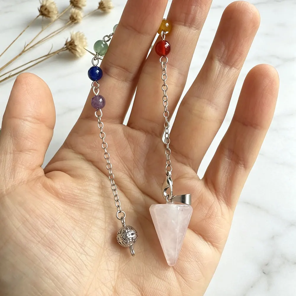 Natural Stone Pendulum Pendant for Dowsing & Healing