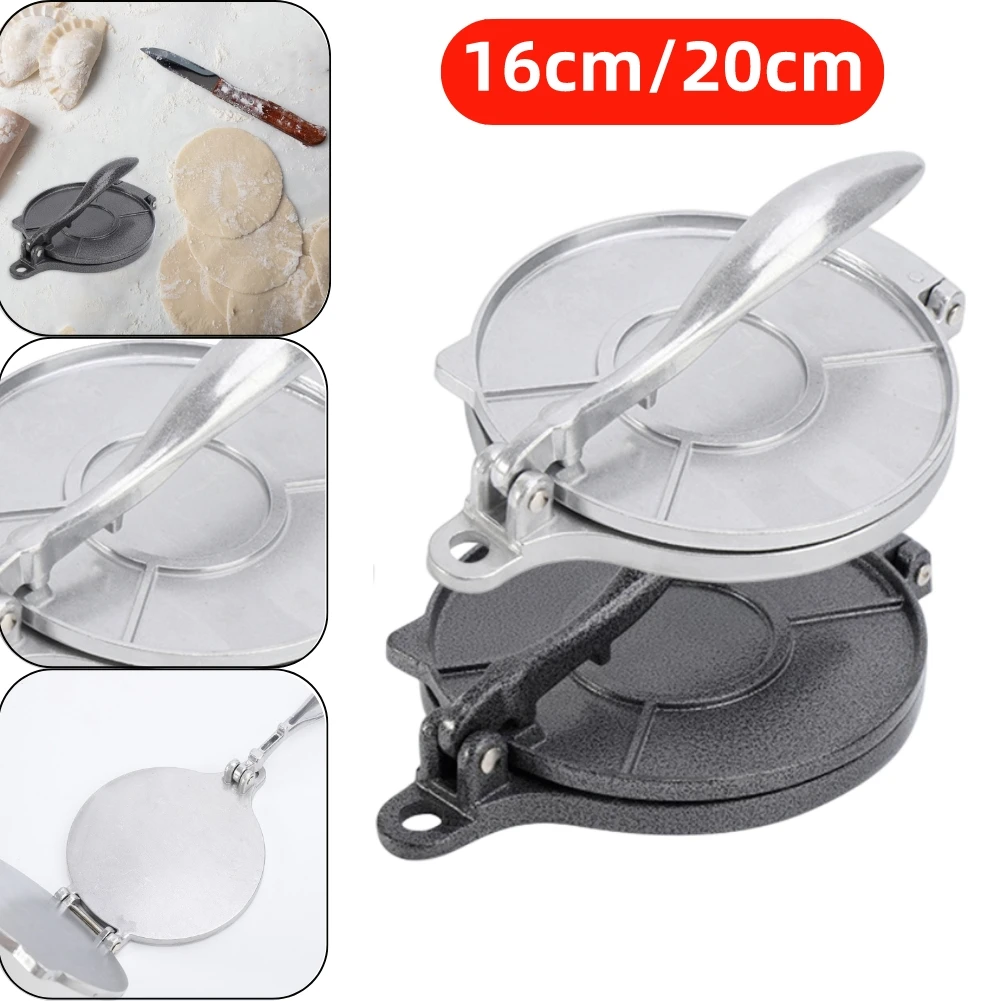 Pastry Press Maker Pan DIY Manual Aluminium Aloi Alat Penekan Jagung Pegangan Panjang Dapat Dilipat untuk Memasak Dapur Rumah