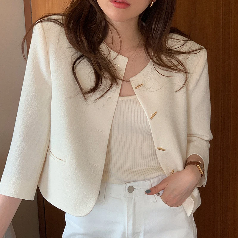

Шикарный матовый круглый Ne Long Sve Loose Casual ort Jaet Женская модная универсальная верхняя одежда на одной пуговице