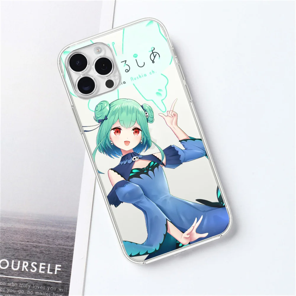 Cute U-Uruha R-Rushia For Samsung Galaxy S23 S22 Ultra Plus Note 20 Ultra10 Plus A71 70 A52 Transparent Phone Case