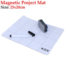 Magnetic Repair Mat Preventing Screws Lost Unorganized 25x20cm Soldering Mat Screw Sort Adsorption Keeper with Marker Pen Eraser