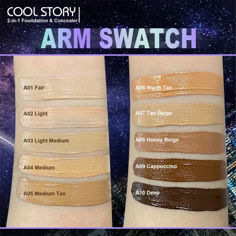 10 色フェイスファンデーション持続保湿マット BB クリーム液体スムーズ防水保湿明るくコンシーラーベースメイク