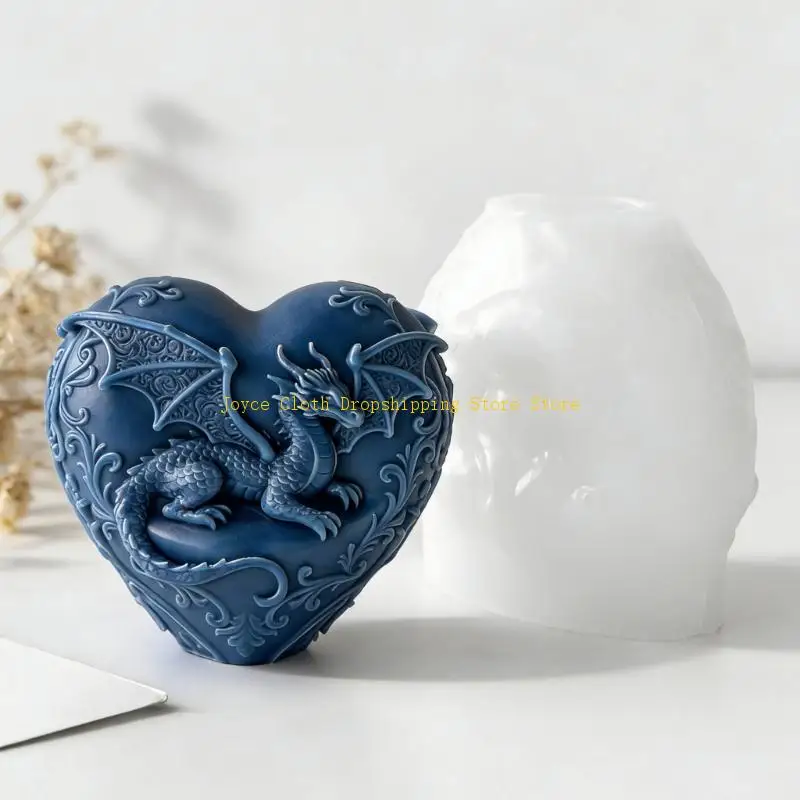 Silicone Heart Dragon Mold Easy to Clean Handmade Sopa Molds 10CD