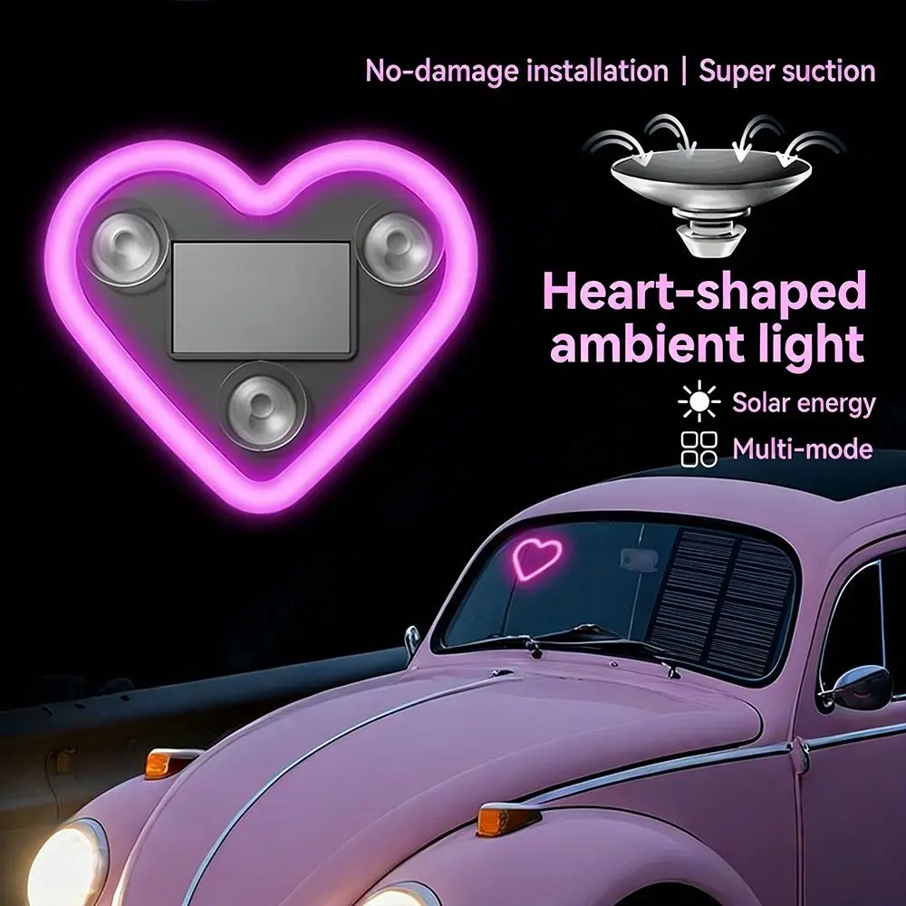 Plastic Solar Window Light Solar Powered Multi-Color Car Tail LED Light Rechargeable Suction Cup Atmosphere Lamp