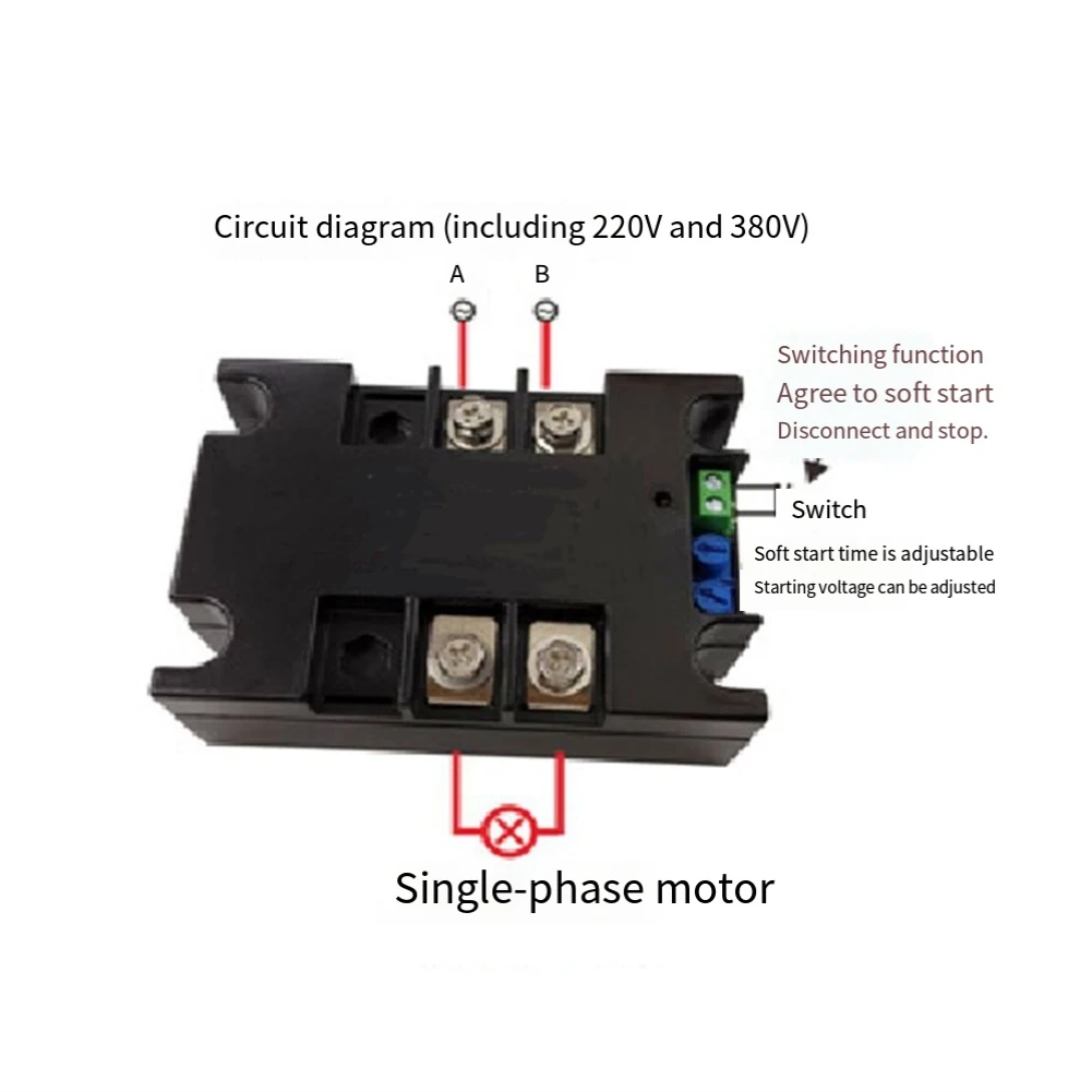 

A13E-Starter Soft Start Module Single-Phase Intelligent Motor 220V Slow Start For Water Pump Fan Motor
