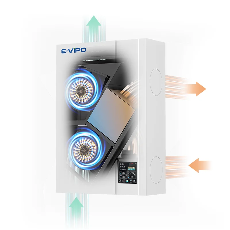 

E-VIPO 150CMH Erv Вентиляционная система Настенный домашний HEPA-фильтр Теплообменник Рекуператор Вентиляция воздуха Стена