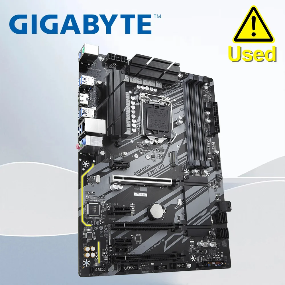 Tarjeta Madre Gigabyte GA Z390 UD Z390 LGA 1151 para Computadora de Escritorio, M.2 NVMe, PCI-E X16