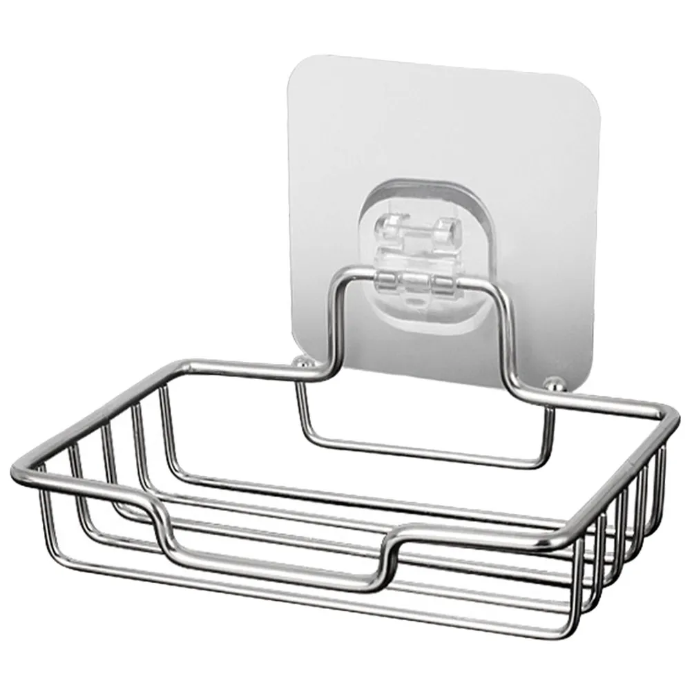 

Stainless Steel Soap Dish Single Layer Wall Mounted Holder For Bathroom Kitchen Drainable Soap Rack Storage Organizer