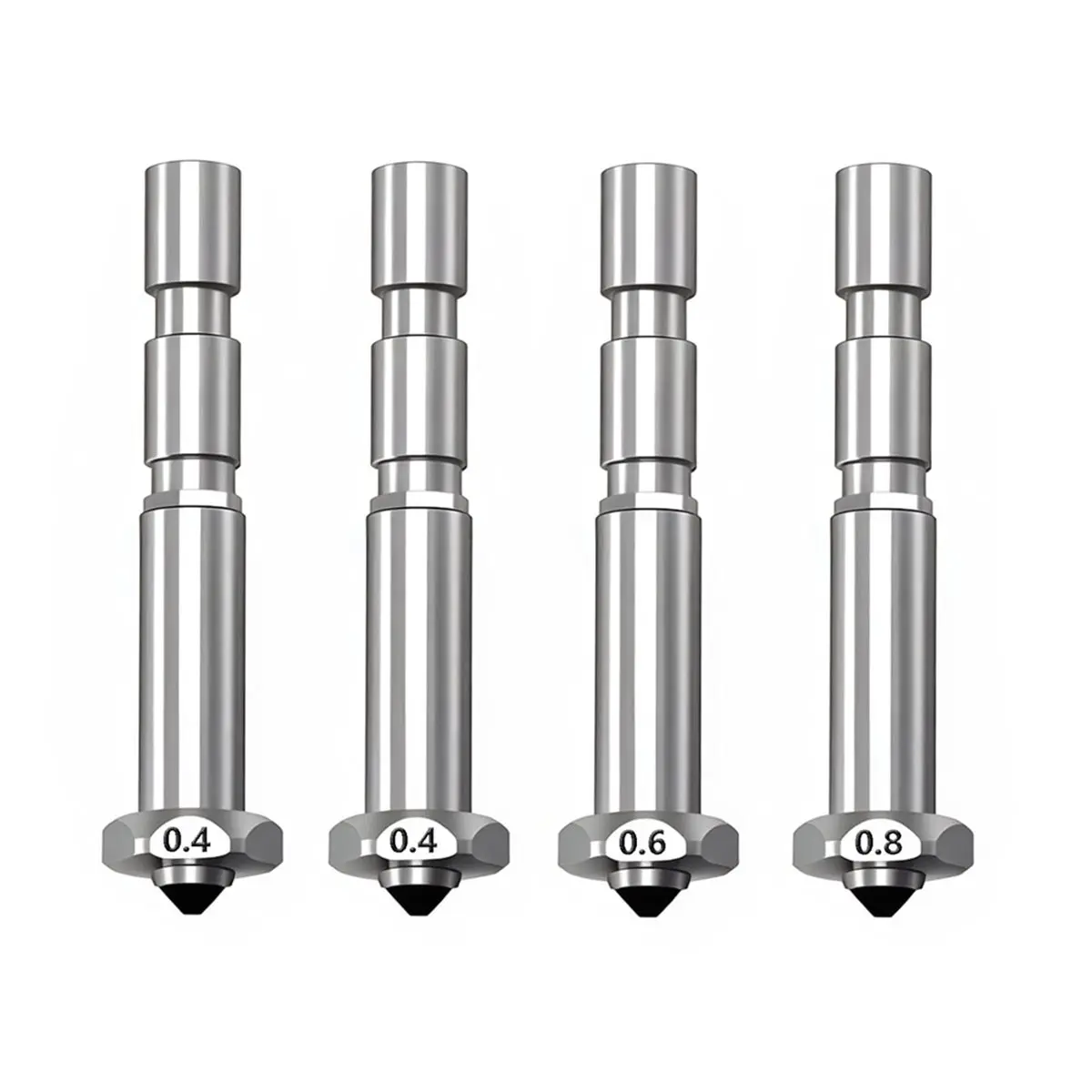 2026 NEW 4pcs for 3 Max Nozzle 0.4/0.6/0.8MM,Quick Swap Hardened Steel Nozzle High Speed Hot End Nozzle
