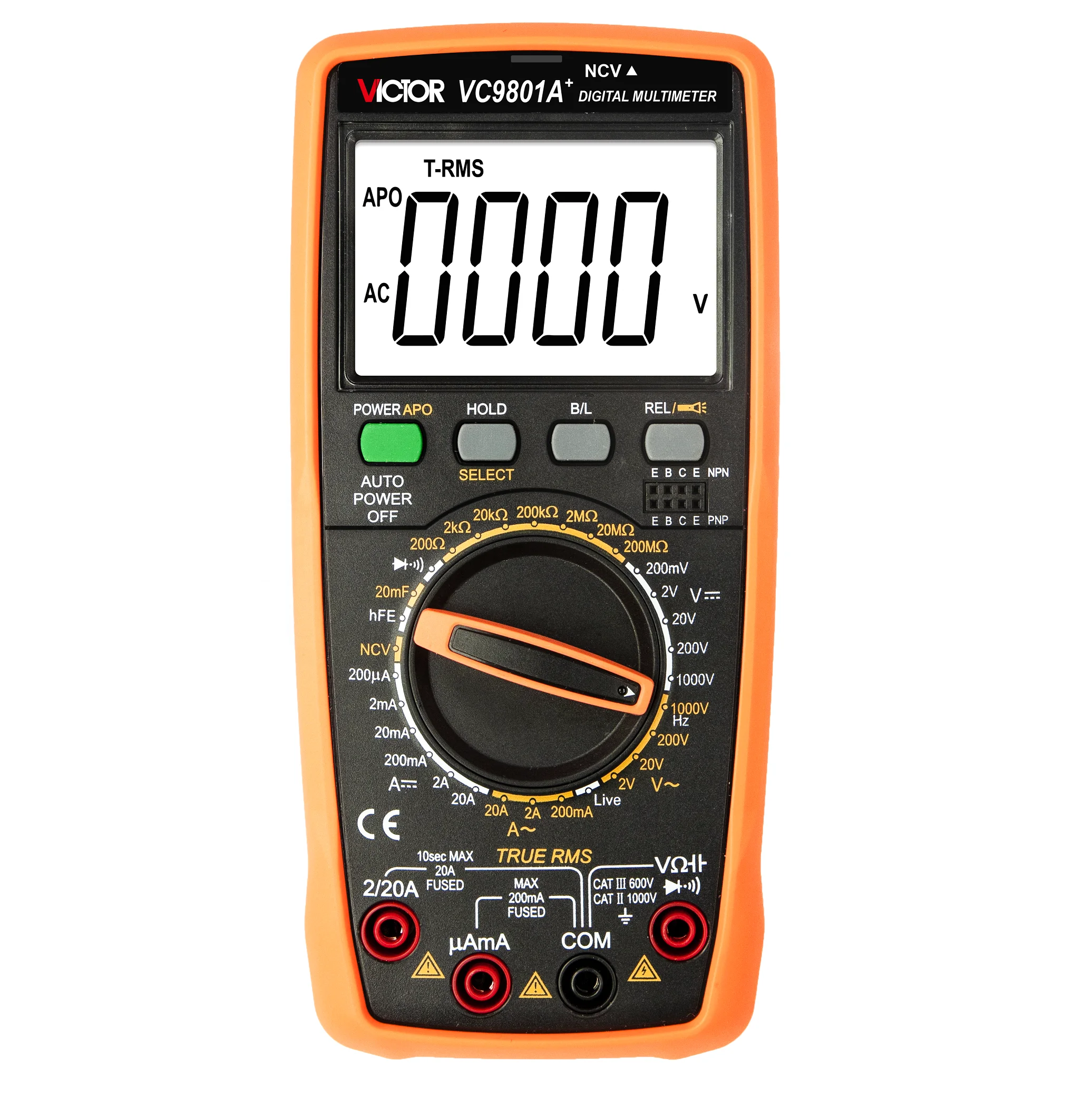 

Victor NEW VC9801A+ HIGH-PRECISION DIGITAL MULTIMETER Maximum Display 1999(3 1/ Bit)