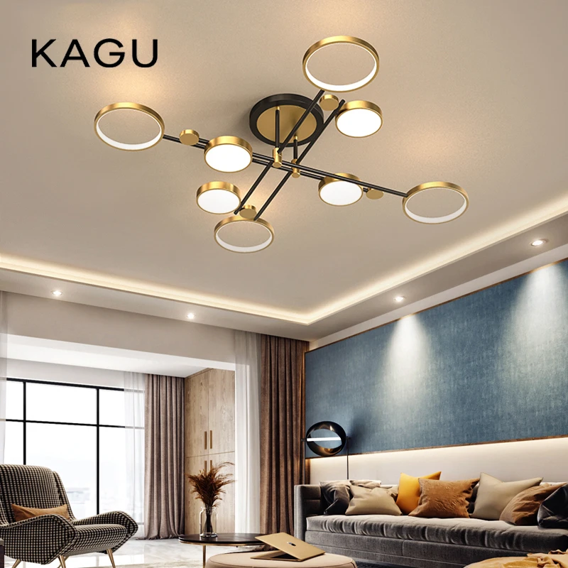 Modern LED Chandelier Lighting For Living Room Bedroom New Lamp Gold Frame Aluminum Dropshipping Indoor Fixture Light Lustres