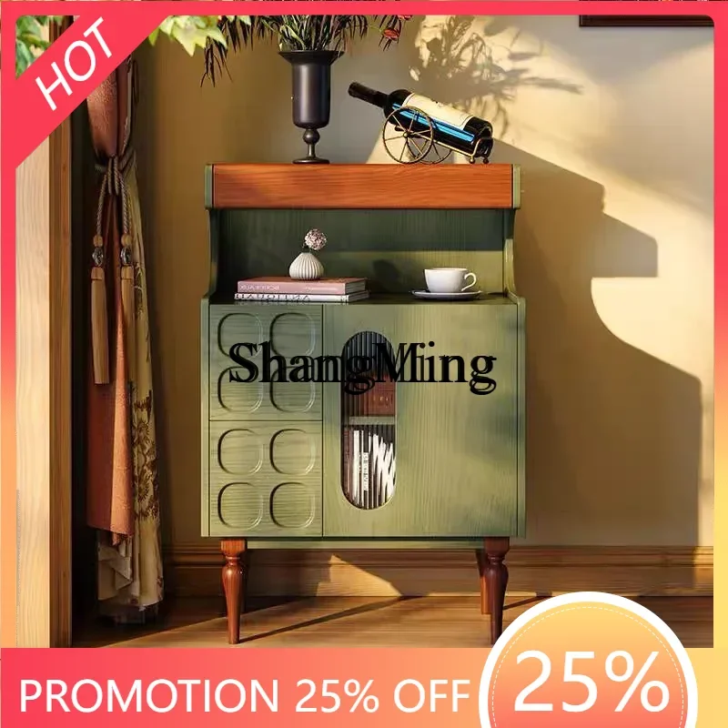 

FGgood-looking Solid Wood Minimalist Vintage Living Room Wall Storage Porch Locker Mid-Century Style Dining Room