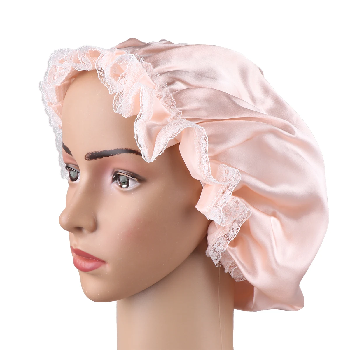

Silk Satin Sleep Bonnet Shower Cap Women Durable Hair Protection Adjustable Soft Material Perfect Hairstyle
