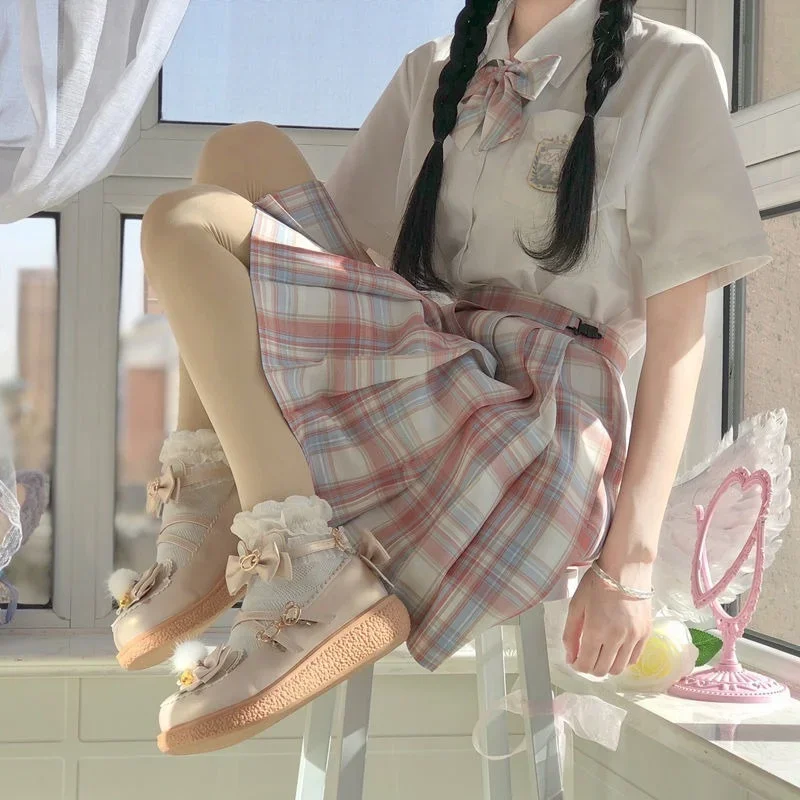 Chaussures Lolita Gothiques à Plateforme pour Femme, Souliers à Essence, Uniforme JK, COéventuelles LAY COSTUM, Été