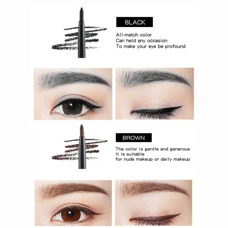 New 1PC Professional Black Brown Eyeliner Waterproof Quick Dry Eye Liner Pencil Makeup Cosmetic Long-lasting Eyeliner