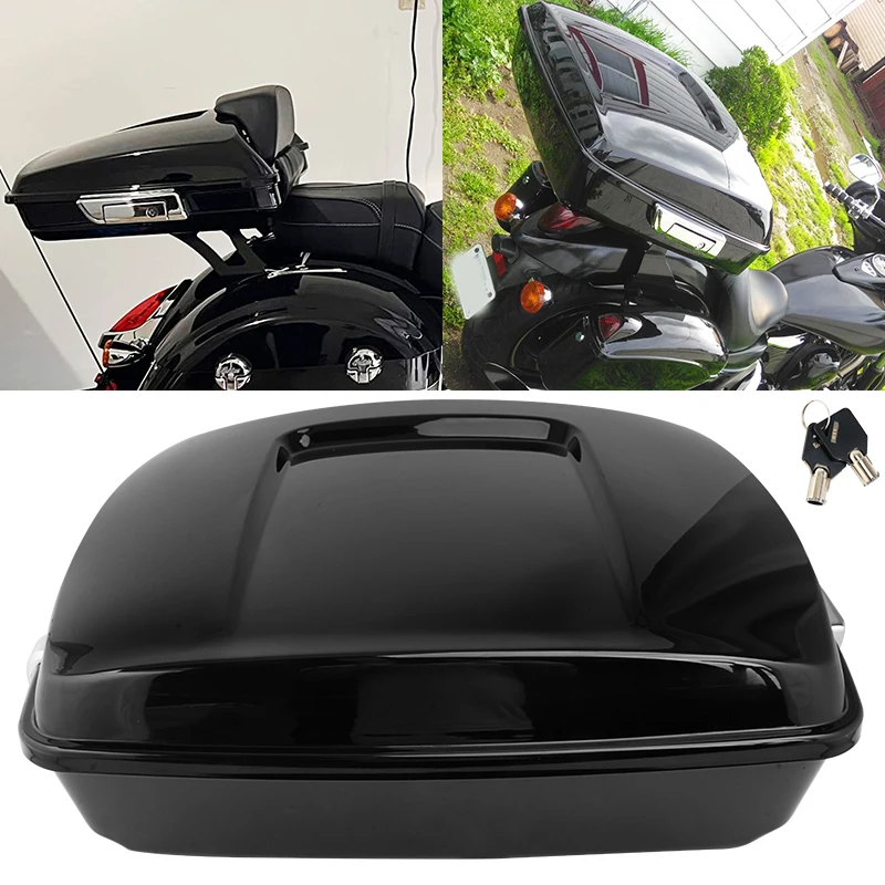 Motorcycle Chopped Trunk Razor Trunk Luggage Carrier Box Top Cases For Harley Touring Street Road Glide Road King 1993-2026