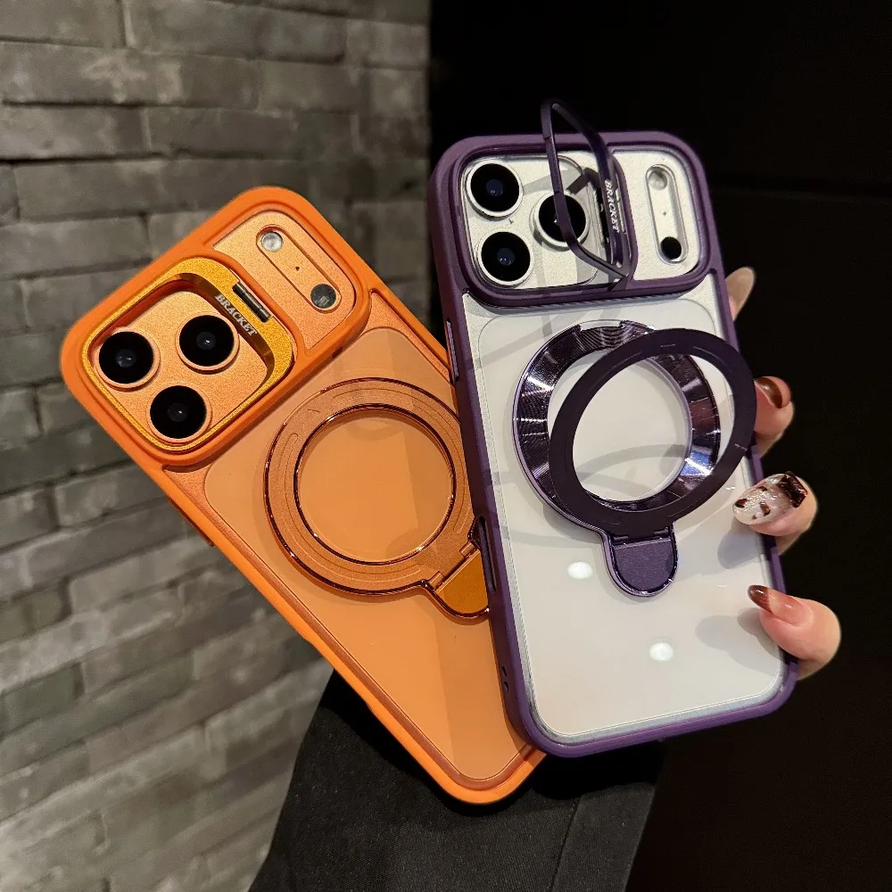 

Высокопрозрачный чехол для смартфона с двойной подставкой для iPhone 11-17 Pro Max Plus, противоударный и противоударный