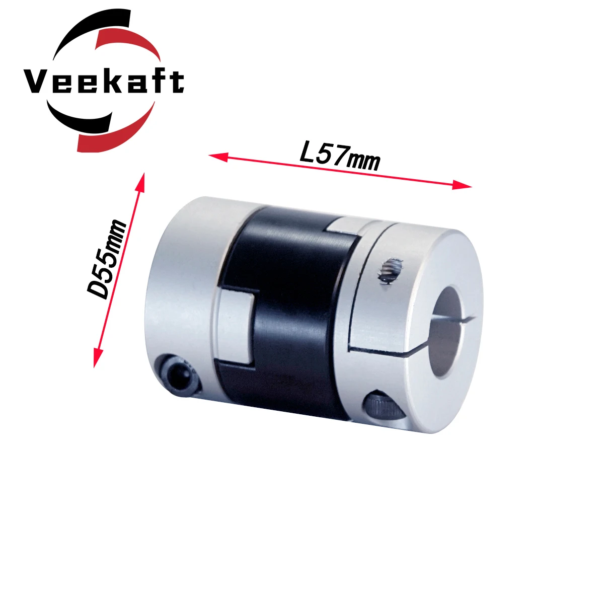 Veekaft Oldham Slider Coupling D55L57 High Torque Low Inertia Screw Type Slider Coupling For Motor Connector CNC Drive Shaft