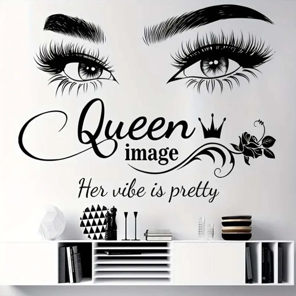 

Beautiful Eyes Wall Stickers, Removable, Self-adhesive, Queen Vibes Wall Decals, For Living Room Bedroom Home