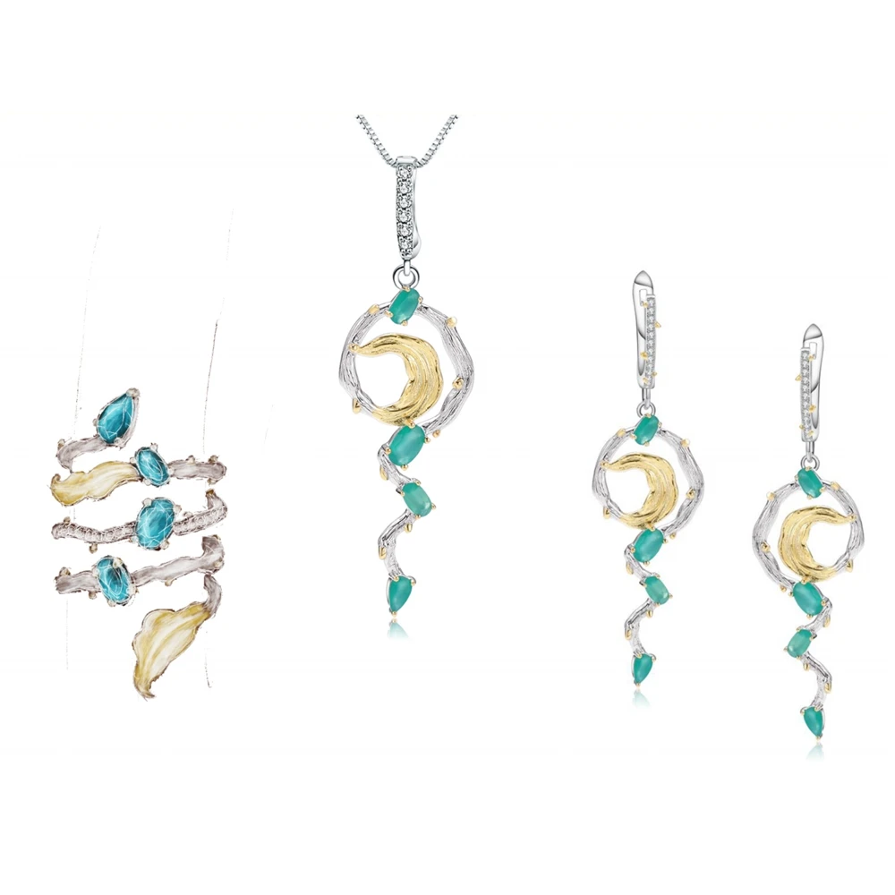 GEM'S BEAUTY Vine Natural Style Design Earrings For Women 925 Sterling Silver Creative Drop Earrings Handmade Fine Jewelry