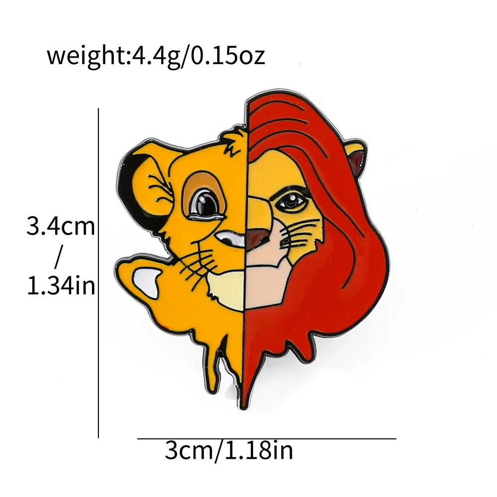 Neue Der König der Löwen Metall Brosche Cartoon Film Simba Nette Hüte Rucksack Abzeichen für Kinder Schmuck Zubehör Emaille Pins Geschenke