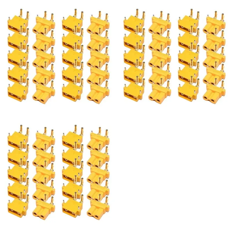 AS95-30Pair XT30PW ESC Моторная плата с разъемами Banana (золотые, женские и мужские), угловой разъем XT30 для модернизации, для радиоуправляемых моделей
