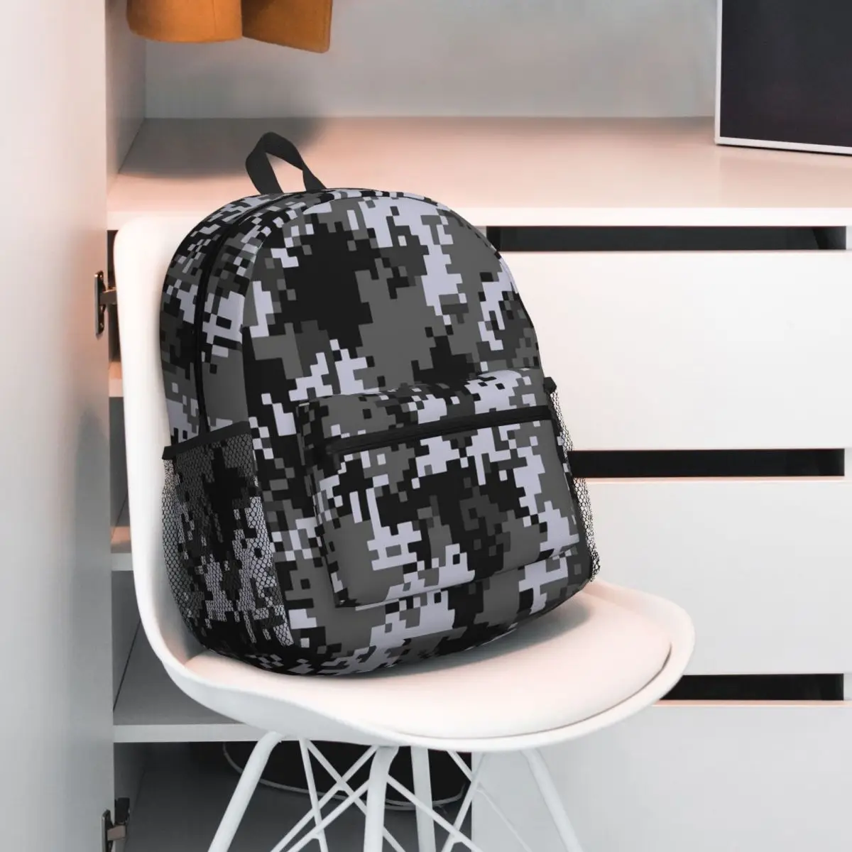 Pixel Mosaic Camouflage Backpack Student BookBag Kids School Bag Laptop Shoulder Bags for Boys Girls