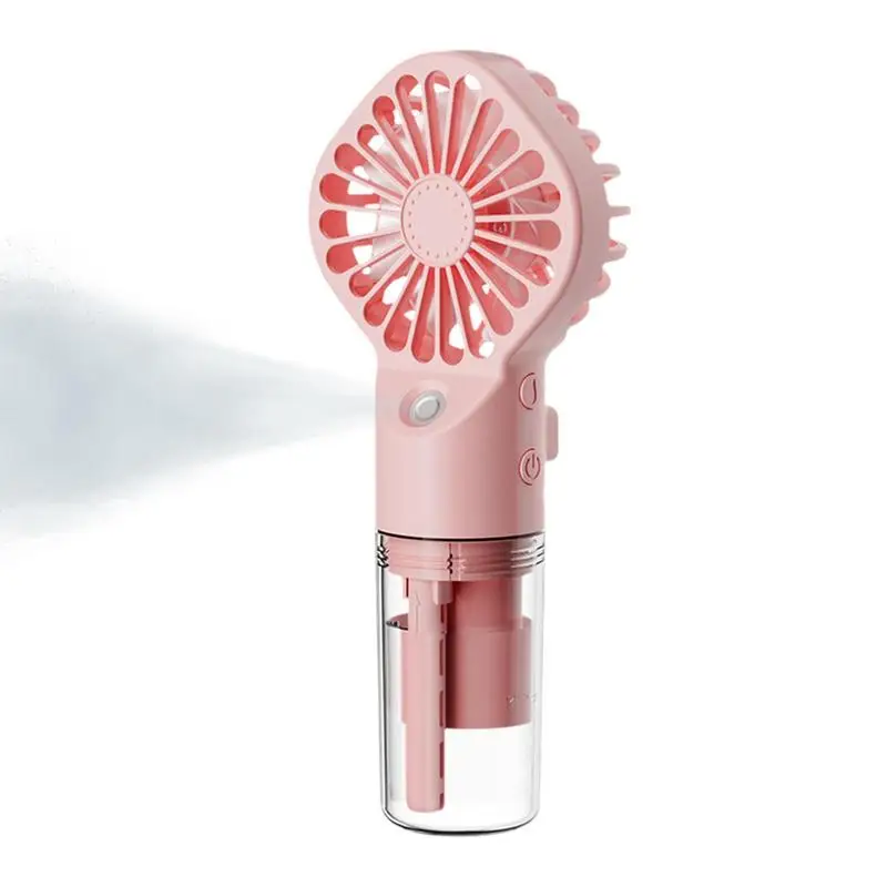 

Portable Fan With Mist USB Rechargeable Fan Mister Portable Air Circulator Fans Spray Humidifier With 4 Speeds