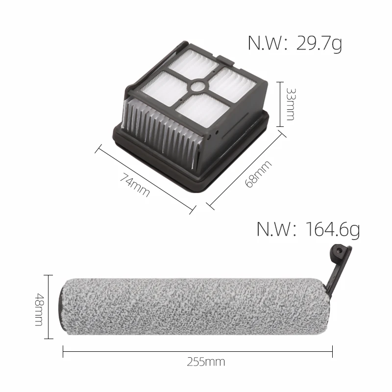 Für dreame h12 nass & trocken staubsauger ersatzteile weich walzen bürste hepa filter zubehör