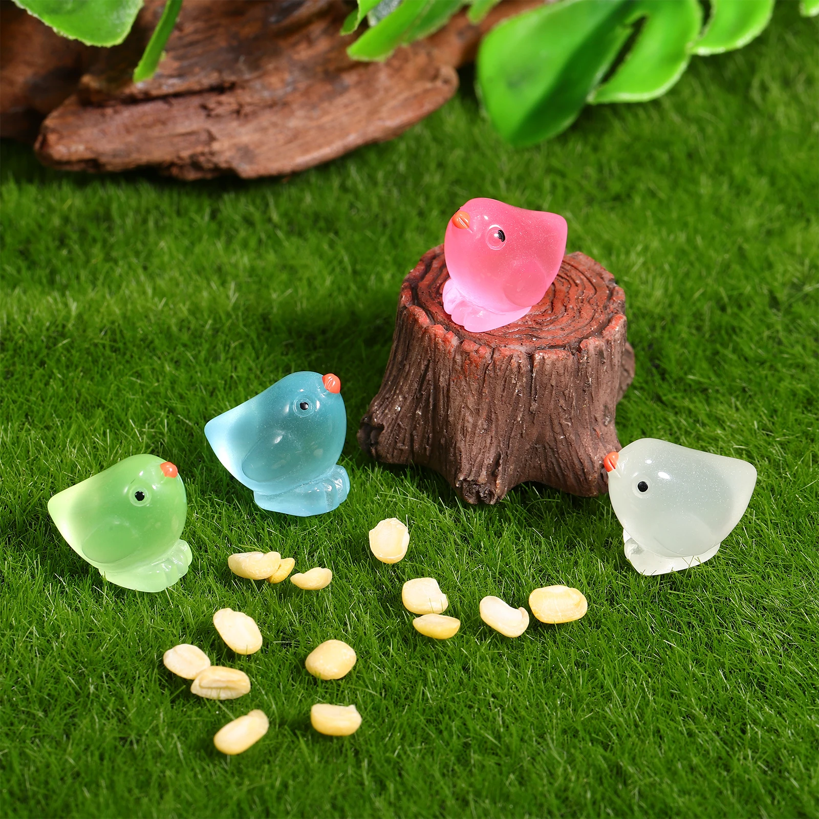 

18 Pcs Luminous Little Yellow Chicken Chicks for Decoration Home Resin Animals Mini Tiny Decorate