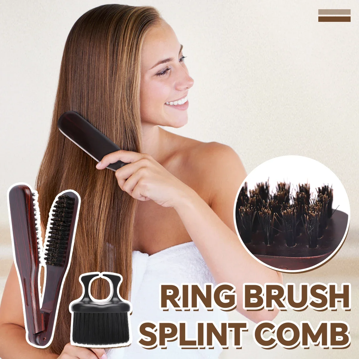 

Деревянная расческа-выпрямитель для волос, щетка для укладки 2 в 1, инструмент против вьющихся волос для гладкого шелковистого волос
