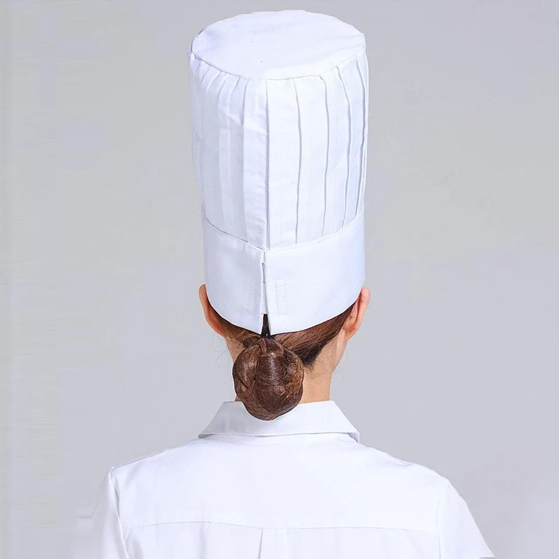 Chef High Hat Restaurant Baker Catering Cook Chef Hat Hotel Kitchen High Cap Women Men Uniform Waiter Workwear Hat Adjustable