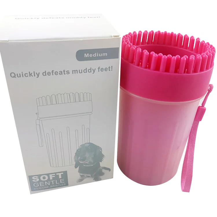 Factory Price Durable Portable ABS Pet Leg Washing Cup Cat Dog Foot Cleaner Tool Pet Paw Washer with Two Cleaning Brushes