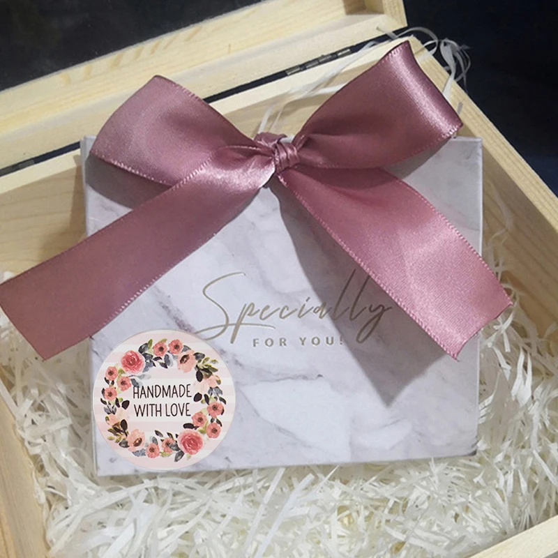 500pcs Handmade with Love Stickers Baking Label Wedding Sticker Party Label Gift Decoration Envelope Sealing Stationery Stickers