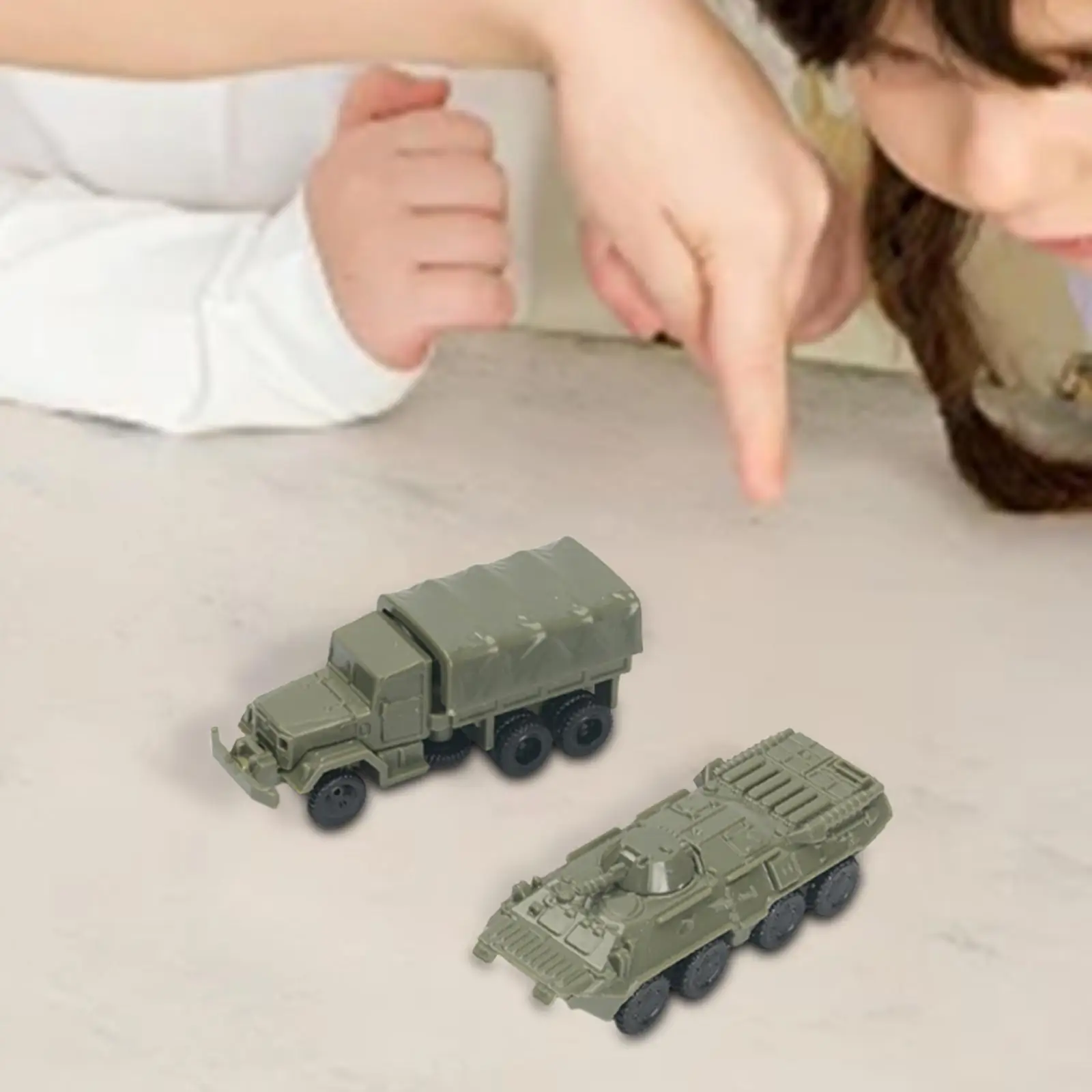 2 Pieces 1:144 Wheeled Vehicle Model Model Building Kits Miniature 4D M35 Truck Model for Girls Kids Toddlers Birthday Gifts