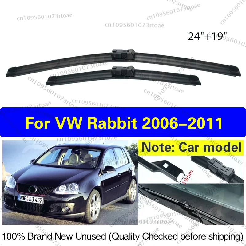 

Car Wiper For VW Rabbit 2006 - 2011 Front Wiper Blades Soft Rubber Windscreen Wipers Auto Windshield 2007 2008 2009 2010 24"+19"